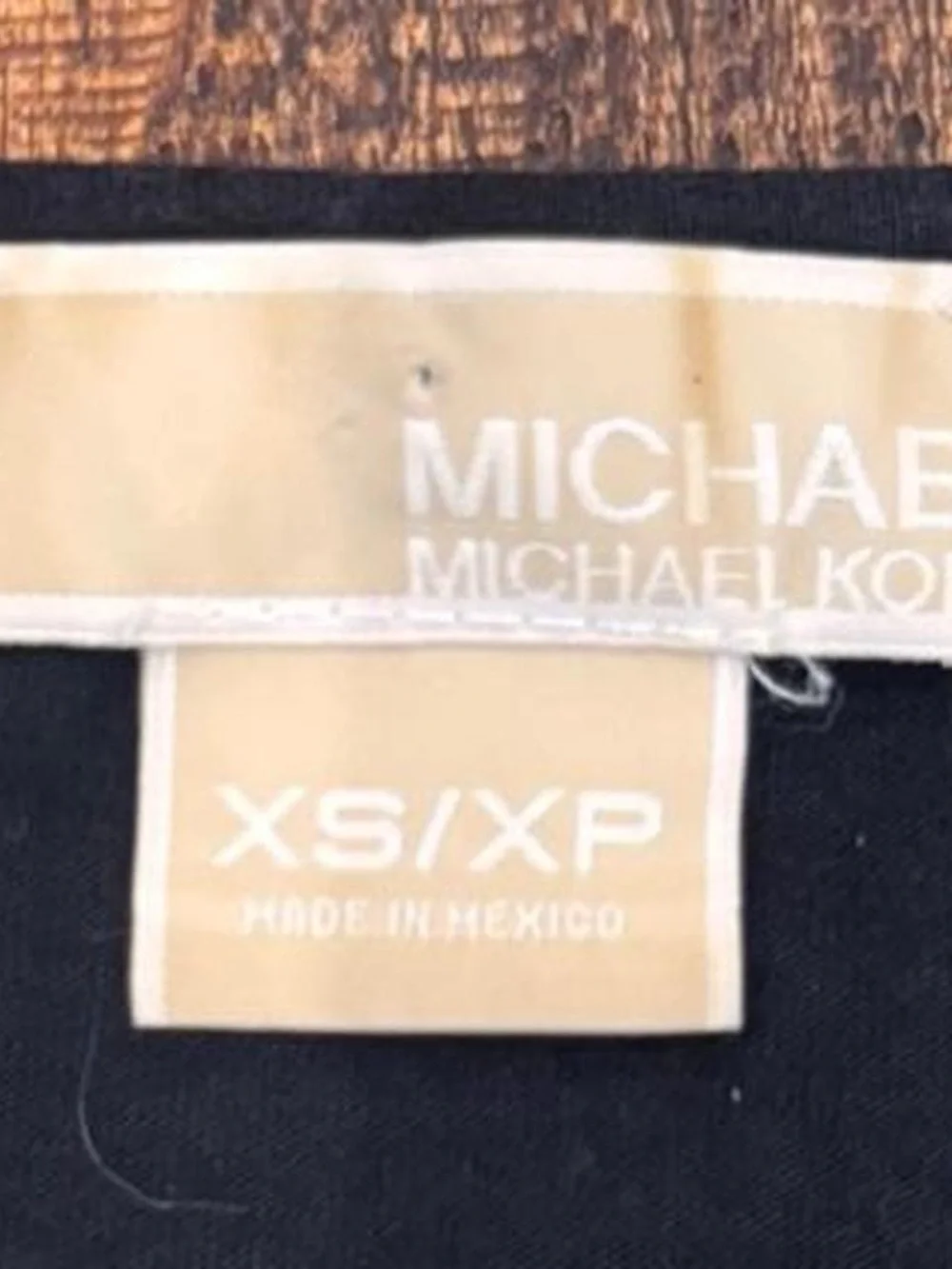 Michael Kors Black Long Sleeve Ruched Crewneck Top with Gold Zip Accent